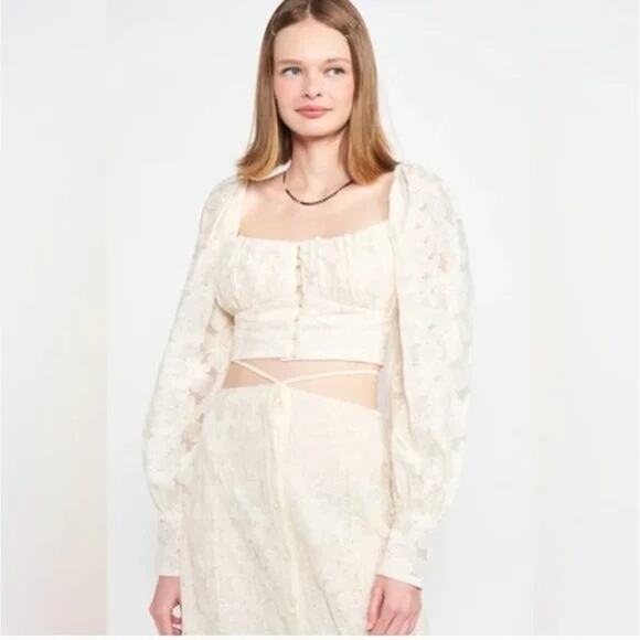 EN SAISON NWT $148 Agathe Natural Embroidered Floral Top Size 3X - Picture 2 of 10